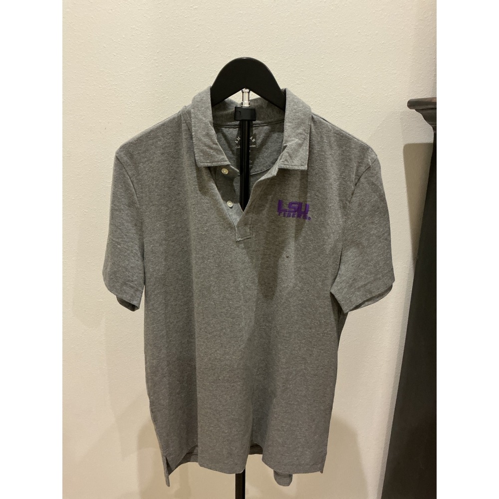 American Eagle LSU Tigers Collegiate Collection Polo Shirt Grey Mens Medium NEW